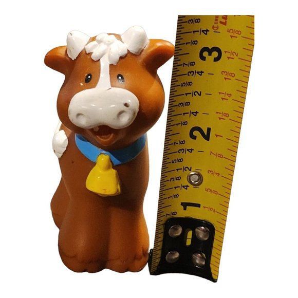 Fisher Price Little People Brown Cow Calf Bell Farm Barn Stable Nativity 2008 - Picture 7 of 10